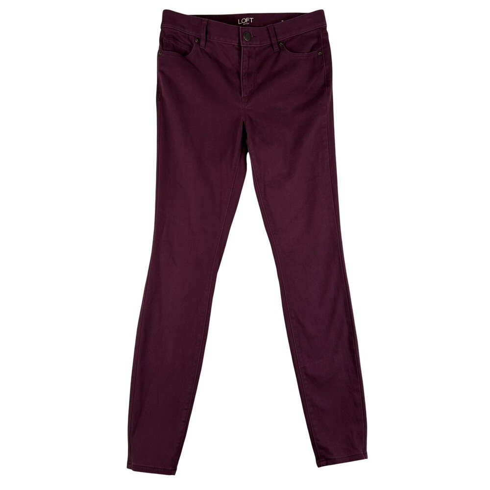 LOFT Outlet Leggings Womens 2 Dark Purple Denim Jegging Stretch Mid Rise 29x29
